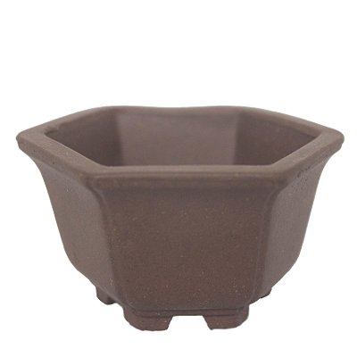 Vaso para Mame e Shito Sextavado Importado Terracota Chinês 5,5 x 5,5 x 3,5 CM