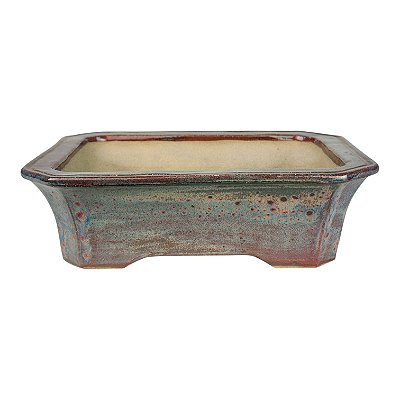 Vaso de Bonsai Retangular Esmaltado Onodera 19,5 X 14,5 X 6 cm