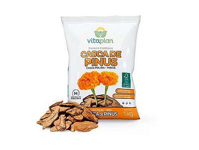 Casca de Pinus Polida Média para Plantas Vitaplan 1 kg