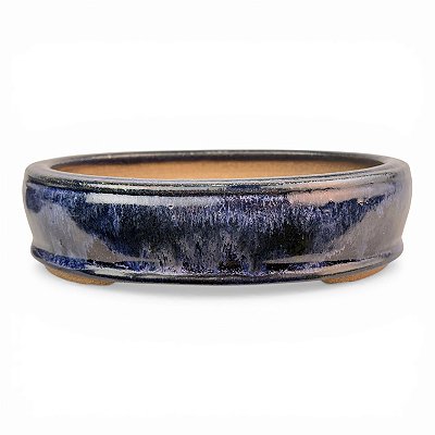 Vaso de Bonsai Oval Esmaltado Onodera 18,5 X 15 X 4,5 cm