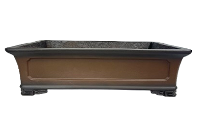 Vaso Para Bonsai Retangular com Bordas arredondadas Koda em Fibra de Vidro de Alta Resistência 26 x 20 x 7 cm