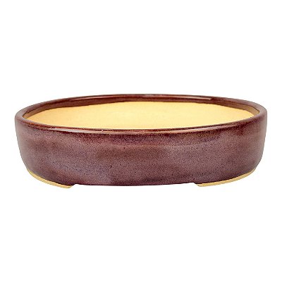 Vaso Para Bonsai Oval Esmaltado Pine 21 X 17 X 4,5 cm