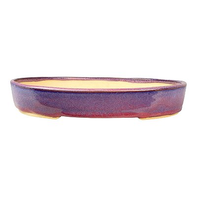 Vaso Bandeja Para Bonsai Oval Esmaltado Pine 29 X 24 X 5 cm