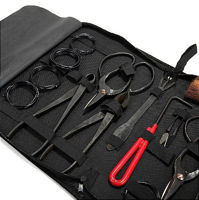 Kit de Ferramentas P/ Iniciantes para Bonsai em Aço Carbono 11 Peças