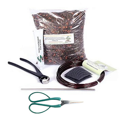 Kit Completo de Transplante (Troca de terra) para Bonsai com Alicate Bola 1ª Linha