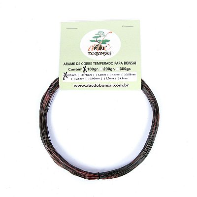 Arame de Cobre Temperado Especial Para Bonsai 0,5 mm 100 gramas