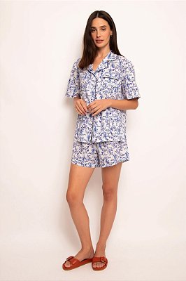 pijama conjunto curto azulejo mini