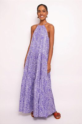 vestido longo rede violeta