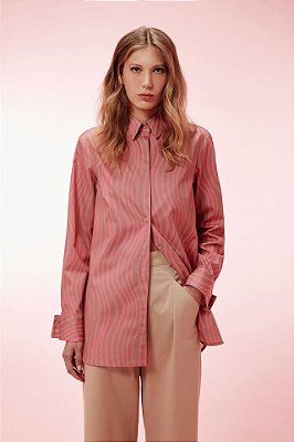 camisa longa ondas rosa
