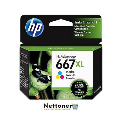 CARTUCHO DE TINTA ORIGINAL HP 667XL TRICOLOR | 3YM78AL