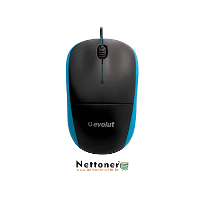 MOUSE OPTICO EVOLUT EO-102BL | AZUL | 1000 DPI | USB 1,35m | EO102 (625096)