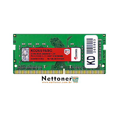 MEMORIA RAM 8GB DDR4 2666Mhz P/ NOTEBOOK KEEPDATA KD26S19/8G (600447)