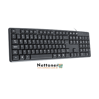 TECLADO STANDARD K-MEX KB-3728 PRETO | 107 TECLAS | USB | ABNT2 | KMEX KB3728U
