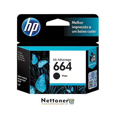 CART. DE TINTA P/ IMP HP 664 BLACK 2ML | F6V29AB