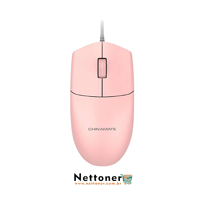 MOUSE OPTICO CHINAMATE CM15 ROSA | COM FIO | USB