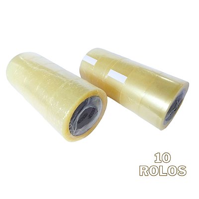 Kit 10 Fitas Adesivas Transparentes 45mm x 50m – Alta Resistência e Versatilidade para Embalagens