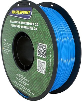 Filamento PLA Azul 1,75mm Masterprint Rolo 1Kg – Para Impressora 3D, Alta Qualidade e Precisão
