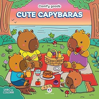 LIVRO DE COLORIR CUTE CAPYBARAS – COMFY GOODS PARA ADULTOS E CRIANÇAS