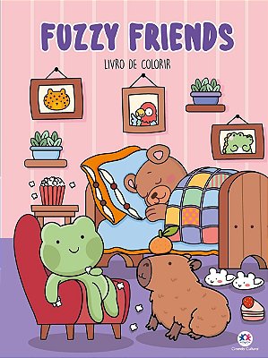LIVRO DE COLORIR FUZZY FRIENDS – RELAXAMENTO E CRIATIVIDADE PARA ADULTOS E CRIANÇAS – CAPA COMUM