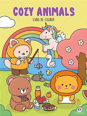 LIVRO DE COLORIR COZY ANIMALS – ANIMAIS FOFOS PARA ADULTOS E CRIANÇAS – CAPA COMUM
