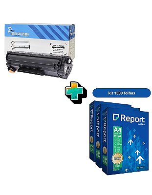 KIT TONER COMPATIVEL CE285A | CB435A | CB436A + 3 RESMAS PAPEL A4 (1.500 FOLHAS)