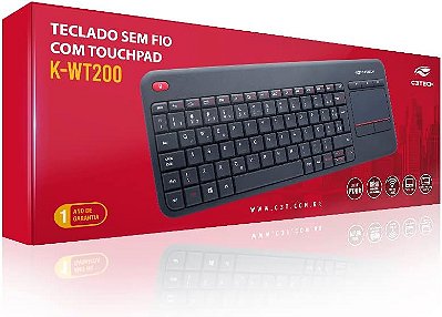 TECLADO C3TECH S/FIO C/ TOUCHPAD K-WT200BK