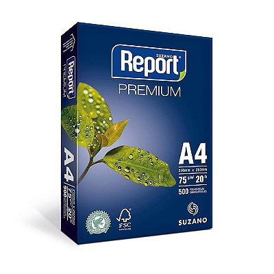 PAPEL A4 BRANCO 500F 75G REPORT PREMIUM