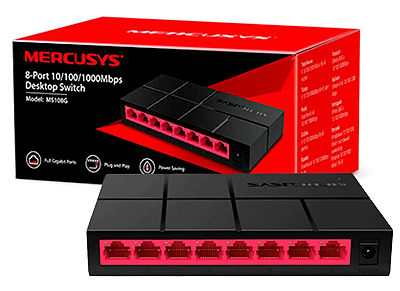 SWITCH 08 PORTAS 10/100/1000 MBPS MERCUSYS | MS108G (099626)