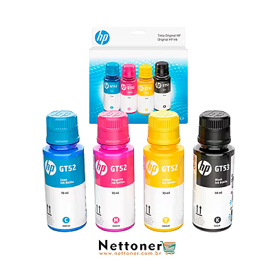 KIT REFIL DE TINTA HP C/ 4 CORES BK CY YL MG ( GT51 GT52 GT53 - 9F3N4AL )