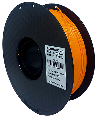 FILAMENTO PLA LARANJA 1,75mm P/ IMPRESSORA 3D ROLO 1KG