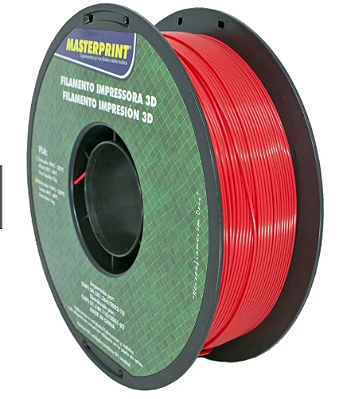 FILAMENTO PLA VERMELHO 1,75mm P/ IMPRESSORA 3D ROLO 1KG