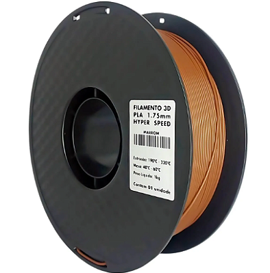 FILAMENTO PLA MARROM 1,75mm P/ IMPRESSORA 3D ROLO 1KG