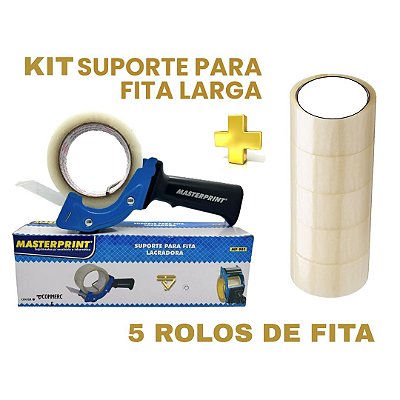 KIT SUPORTE P/ FITA LACRADORA MP901 MASTERPRINT + 5 FITAS ADESIVA 45mm x 50m