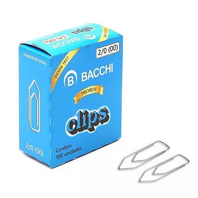 CLIPS N 2/0 GALVANIZADO CX. C/100 UND BACCHI PREMIUM NR 2/0