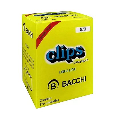 CLIPS N8/0 GALVANIZADO CX. C/170 UND. BACCHI LINHA LEVE NR 8/0 | (611107)