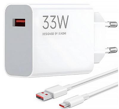 CARREGADOR DE CELULAR XIAOMI 33W C/CABO COMBO TYPE - A MDY - 16 EF