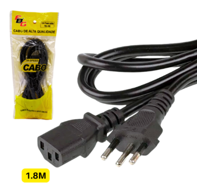 CABO DE FORCA TRIPOLAR 10A | 250V| 1,8M FBG-988