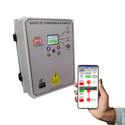 Painel de Transferência Automática de 32 A com IHM e Monitoramento