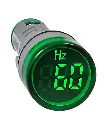 Frequencímetro Digital 22mm Verde AD22-22Hz-G - de 0~99Hz - Alimentação de 20~400Vca