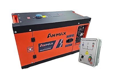Gerador de Energia a Diesel – DG8500SED CABINADO - 7,5 kVA- Trifasico  ANMAX + AUTOMATIZADO - QTA 70A