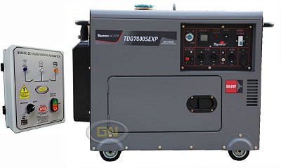 Gerador de Energia à Diesel – TDG7000SEXP- 6kVA- Silenciado- Monofásico + QTA