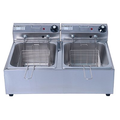 Fritadeira Elétrica com 2 Cubas de 5 Litros Inox Supritecs