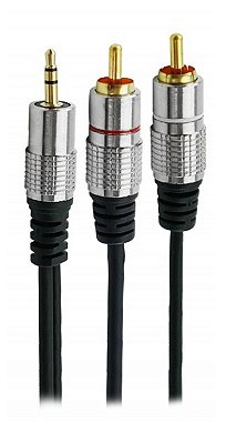 CABO P2 X 2 RCA 2 METROS BLINDADO CHIPSCE 018-0702 USE O CELULAR NA CAIXA DE SOM