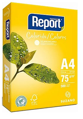 PAPEL REPORT COLORIDO AZUL OU AMARELO A4 500 FOLHAS