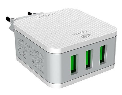 CARREGADOR USB 3.1A BIVOLT C3TECH UC-315WH