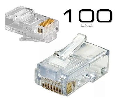 100 CONECTOR CONECTORES RJ45 CAT5 PLUS CABLE PC-CNRJ02
