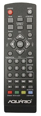 CONTROLE REMOTO CONVERSOR DIGITAL AQUARIO DTV-5000 ORIGINAL