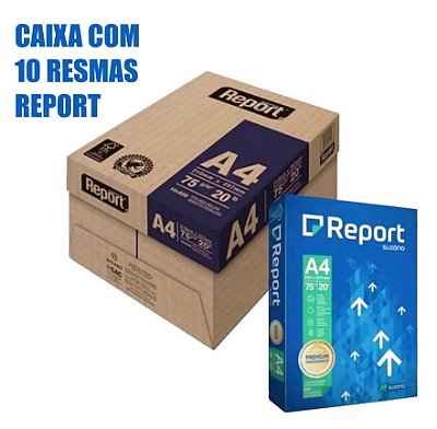 CAIXA COM 10 RESMAS DE PAPEL REPORT A4 BRANCO