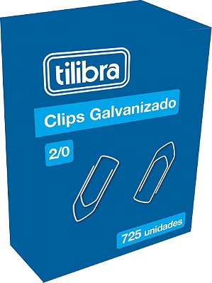 CAIXA COM 725 UNIDADES DE CLIPS GALVANIZADO 2/0 TILIBRA