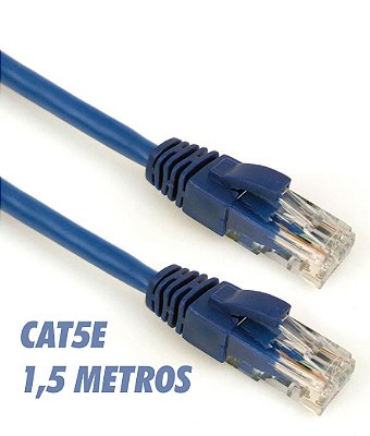 CABO DE REDE CAT5E 1.5 METROS PLUSCABLE CAT5E15BL